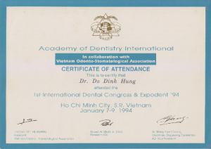 dentisty certificate drhung